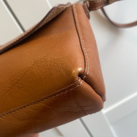 Zara Buffalo Leather Brown Crossbody Bag Boho Classic Fall Autumn Neutral - Picture 9 of 13